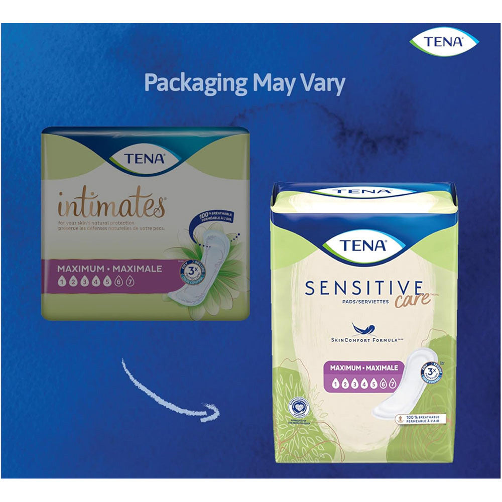 Tena Intimates Maximum Absorbency Incontinence Pads For Women, Regular Length, 14 Ea